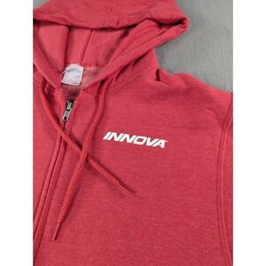 Innova Disc Golf Hoodie Small Red Full Zip Sweatshirt Compass‎ Graphic Team